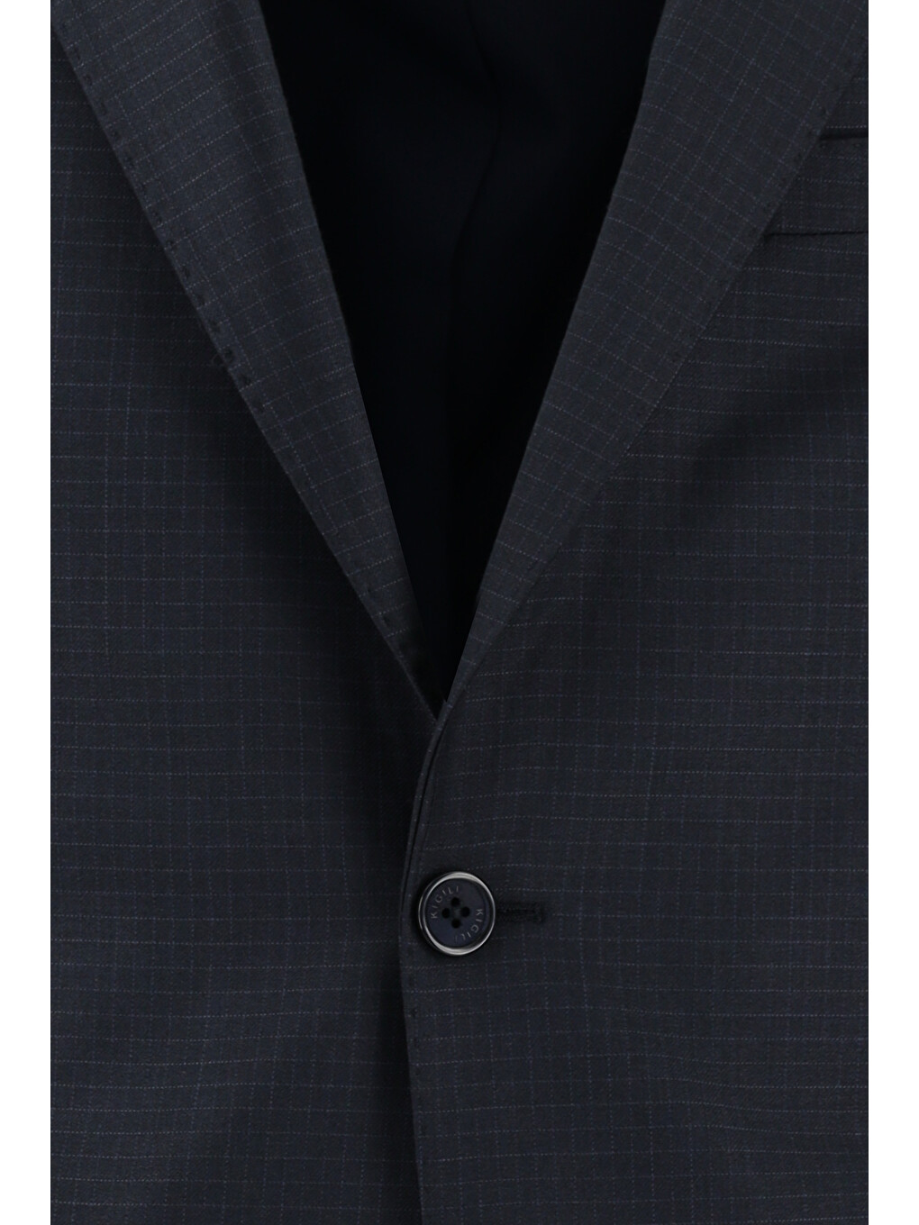 Lacivert Slim Fit Dar Kesim Klasik Ekose Takım Elbise-3