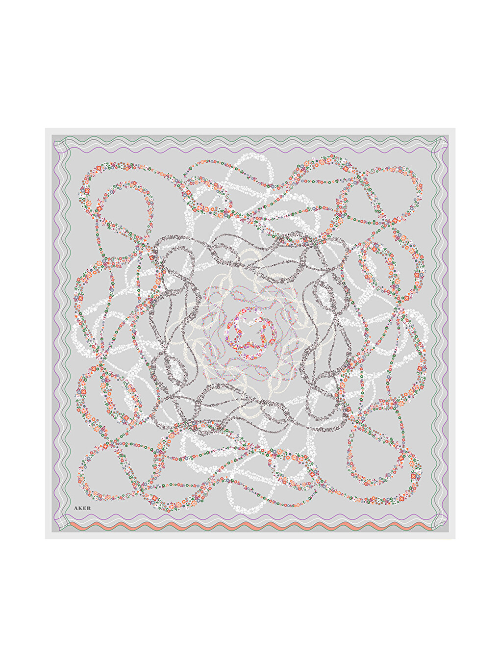 Gri Gümüş 90X90 İpek Pamuk Eşarp