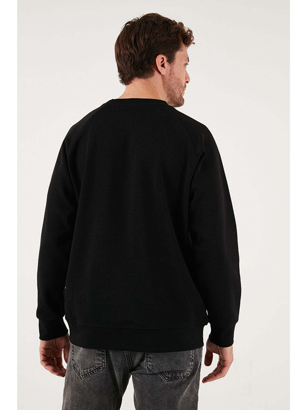 Siyah Streç Pamuklu Relaxed Fit Bisiklet Yaka 2'li Paket Sweat 5901210S2-4