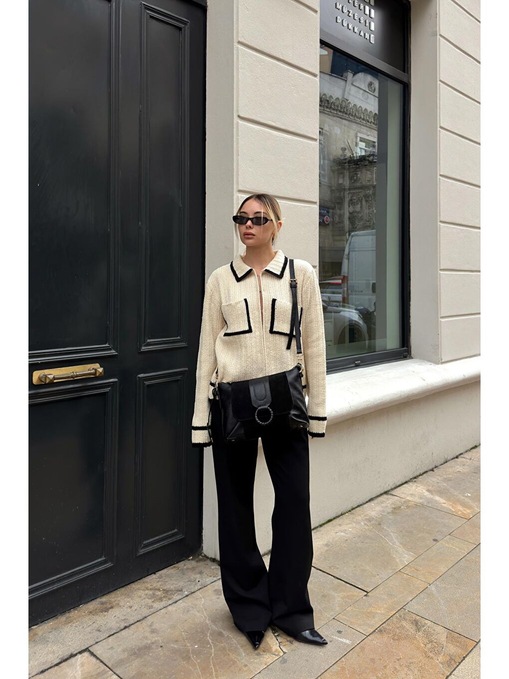 Hermosa Deri Omuz Çantası Siyah-1