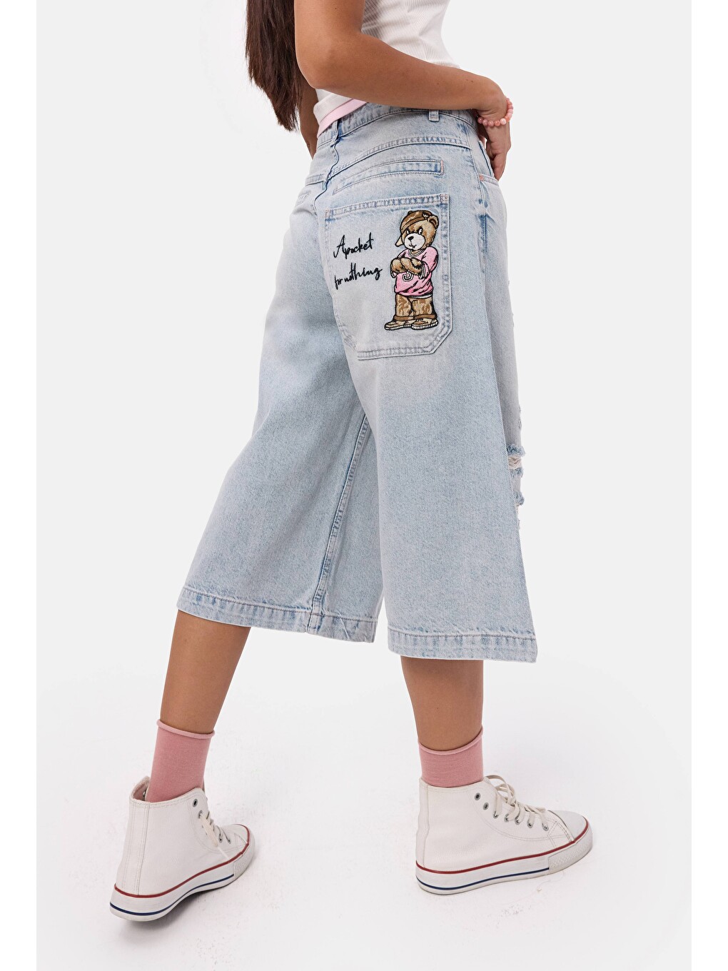 Mavi Kadın Ice 12s6-89 Baggy Fit Maxi Denim Tasarım Bermuda Şort-1