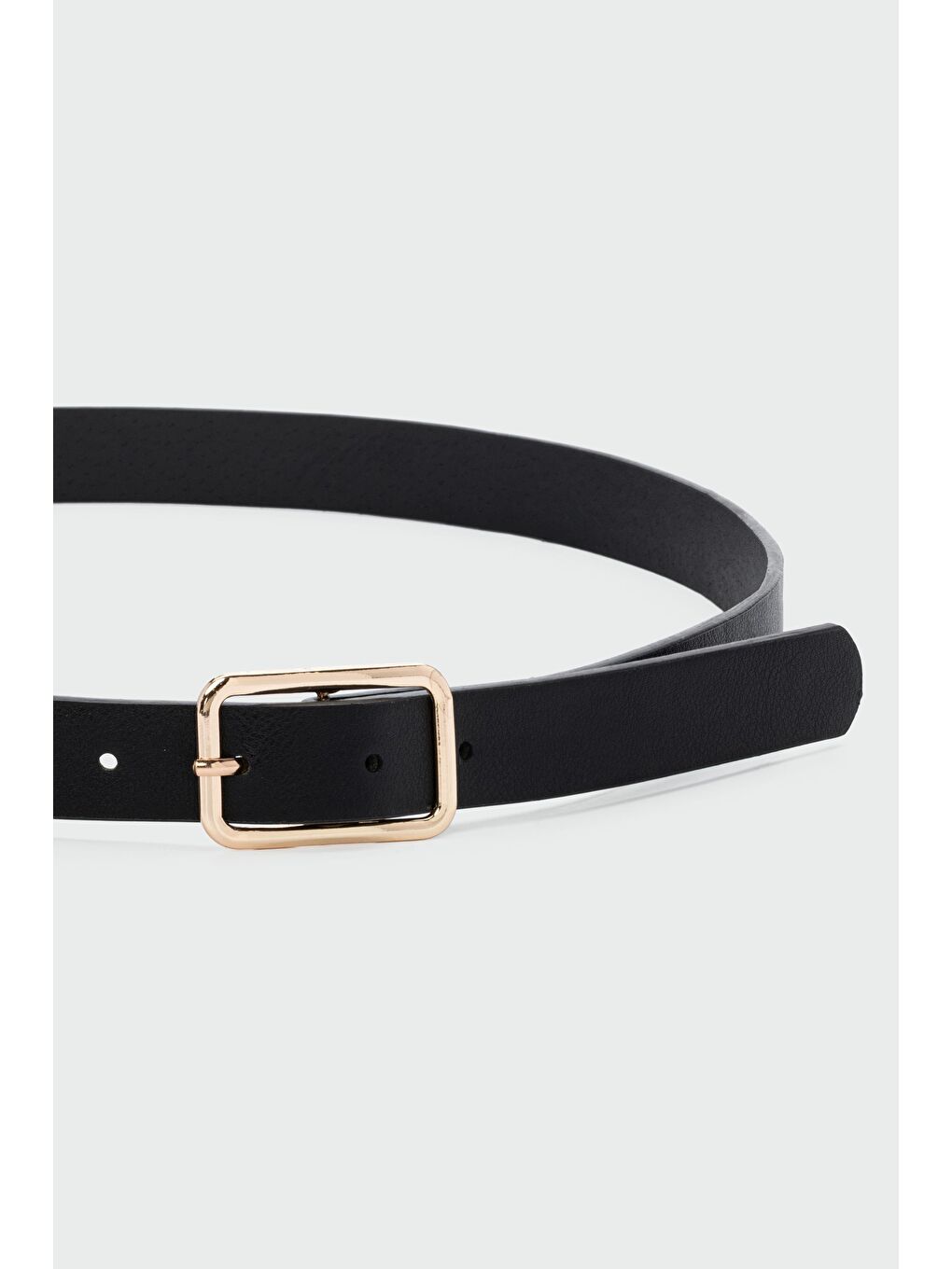 Dikdörtgen Tokalı Klasik Deri Kemer Siyah-3