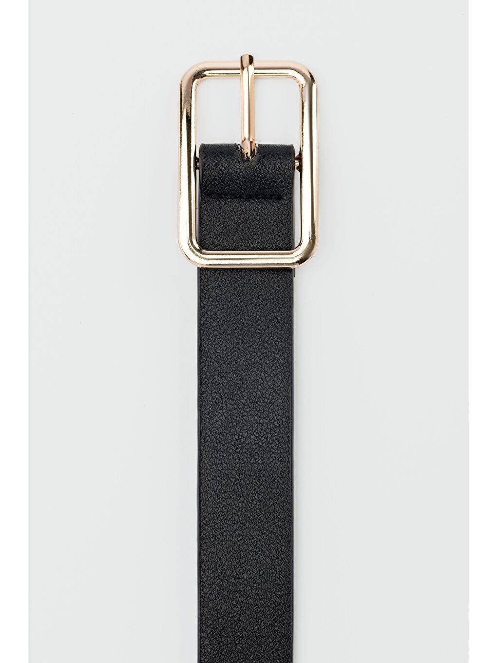 Dikdörtgen Tokalı Klasik Deri Kemer Siyah-4