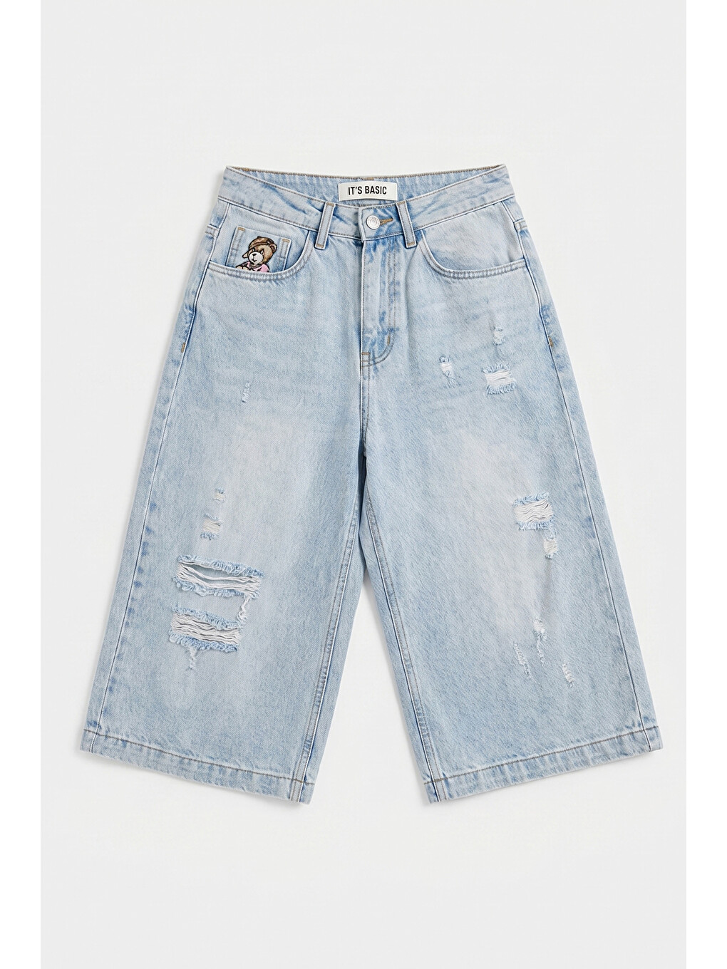 Mavi Kadın Ice 12s6-89 Baggy Fit Maxi Denim Tasarım Bermuda Şort-4