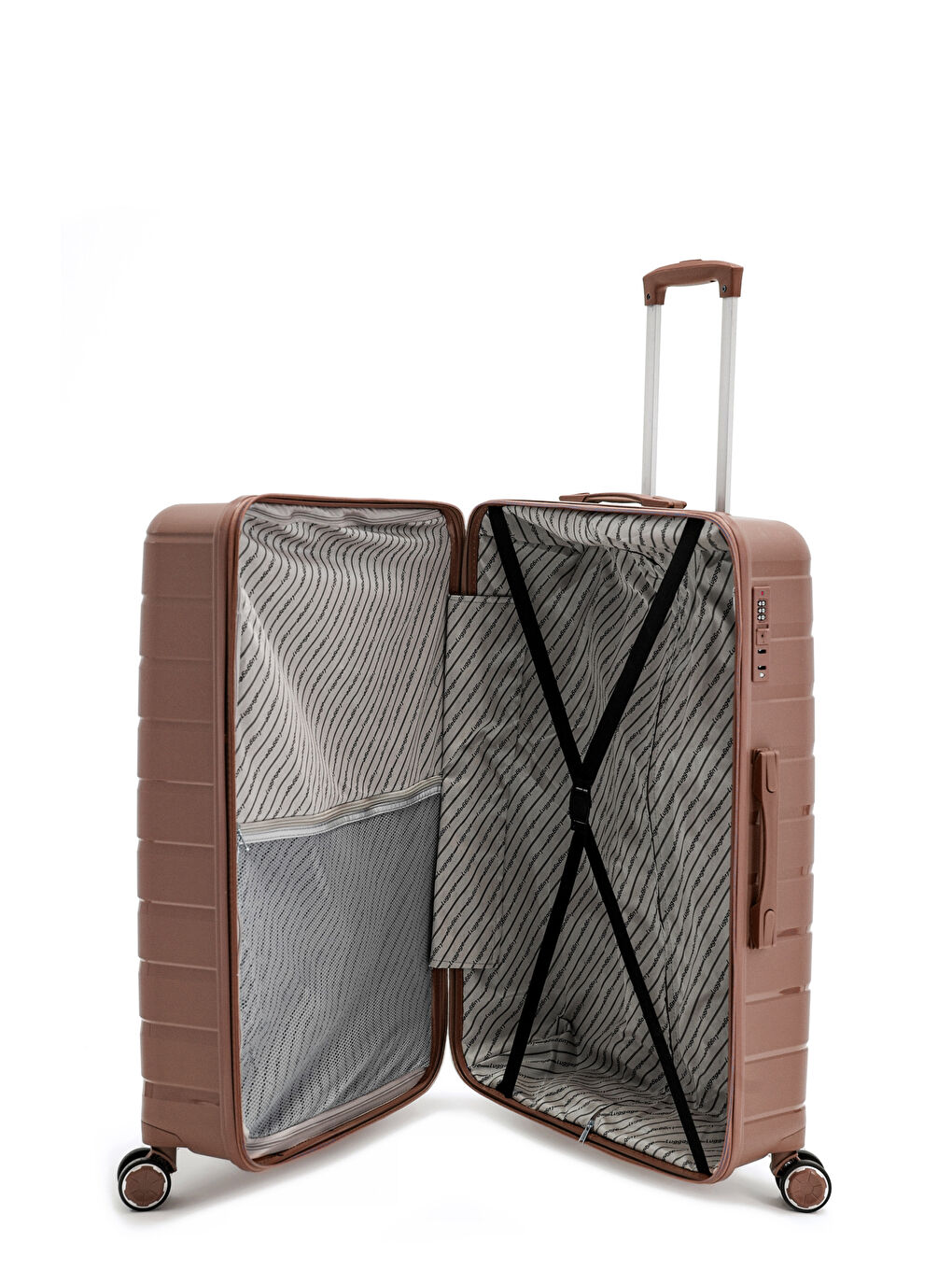 Pembe İthal Pp Titan Büyük Boy Valiz-5