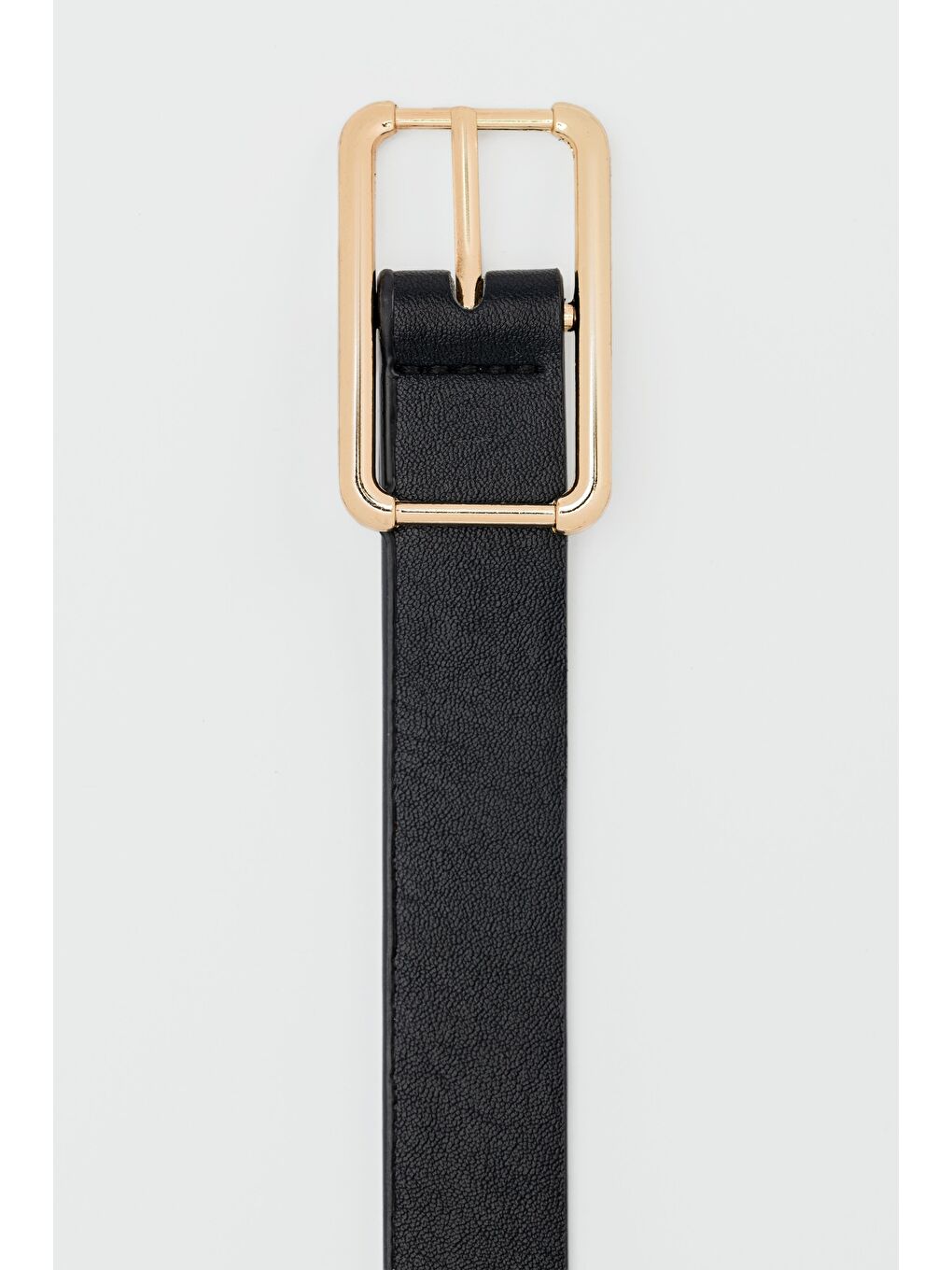 Dikdörtgen Tokalı Klasik Suni Deri Kemer Siyah-2