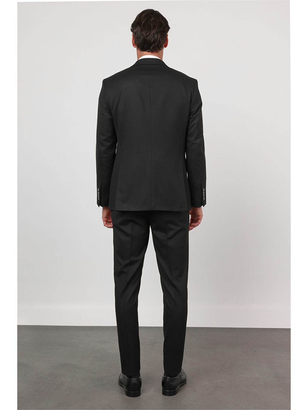 Siyah Düz Desen Mono Yaka 6 Drop Comfort Fit Esnek Takım Elbise 1001260167-4