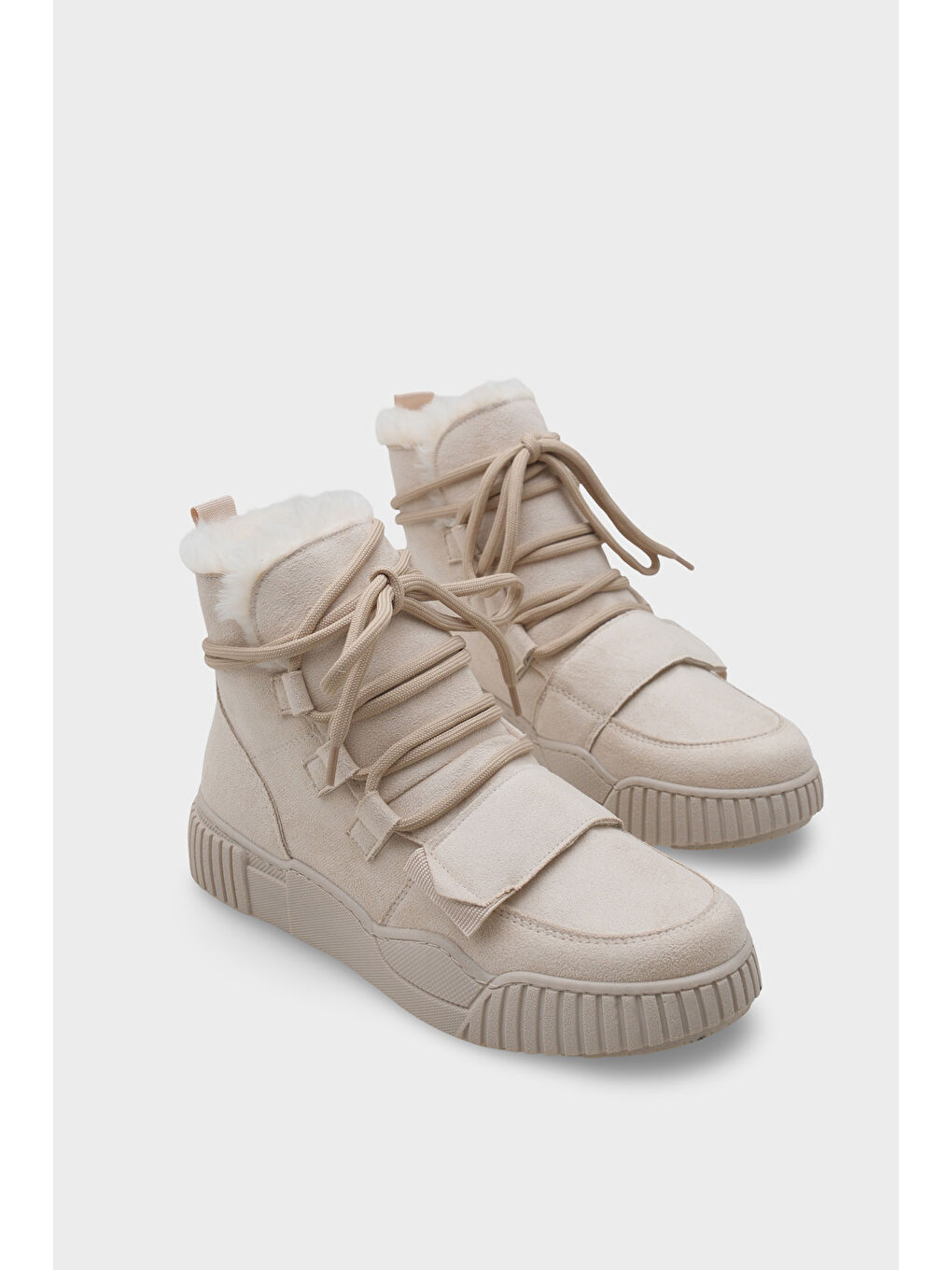 Bej Sharron Kürklü Kadın Spor Bot