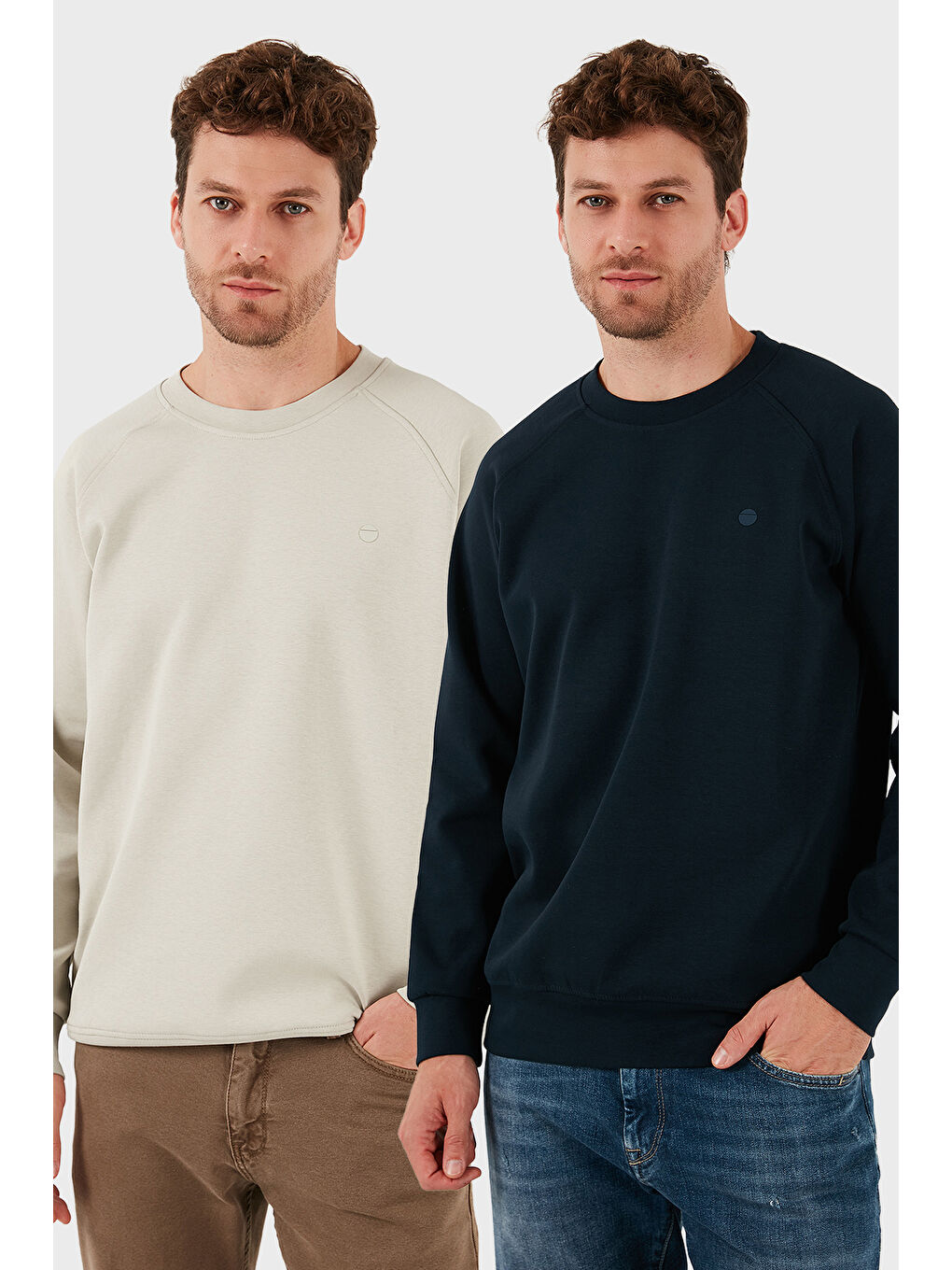 Siyah Streç Pamuklu Relaxed Fit Bisiklet Yaka 2'li Paket Sweat 5901210S2