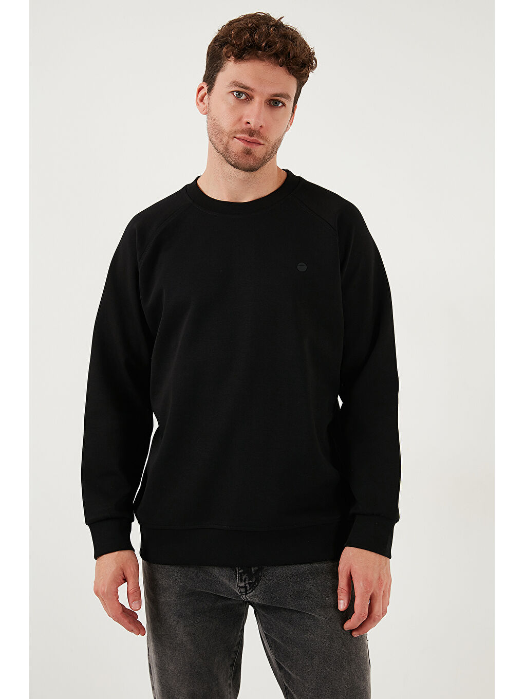 Lacivert Streç Pamuklu Relaxed Fit Bisiklet Yaka 2'li Paket Sweat 5901210S2-2