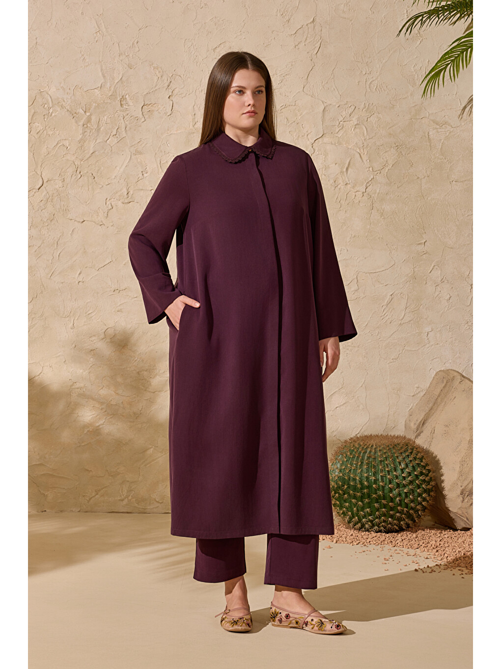Mürdüm Klasik Uzun Tunik-3