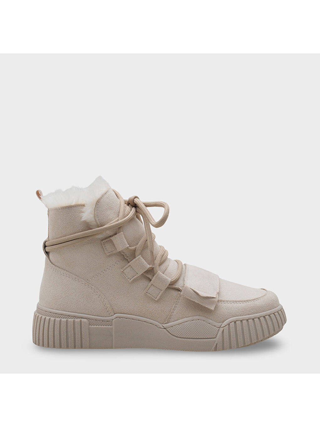 Bej Sharron Kürklü Kadın Spor Bot-2