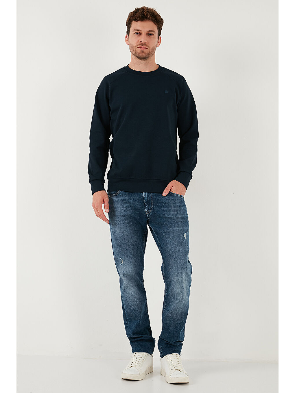 Siyah Streç Pamuklu Relaxed Fit Bisiklet Yaka 2'li Paket Sweat 5901210S2-3