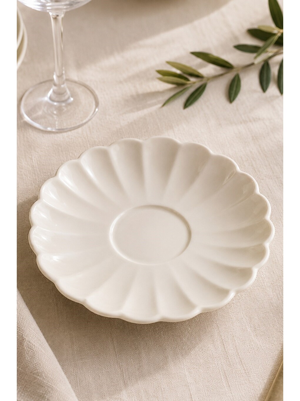 Karışık Bone Luz Çay Tabağı 11,50cm Krem 6 lı-1