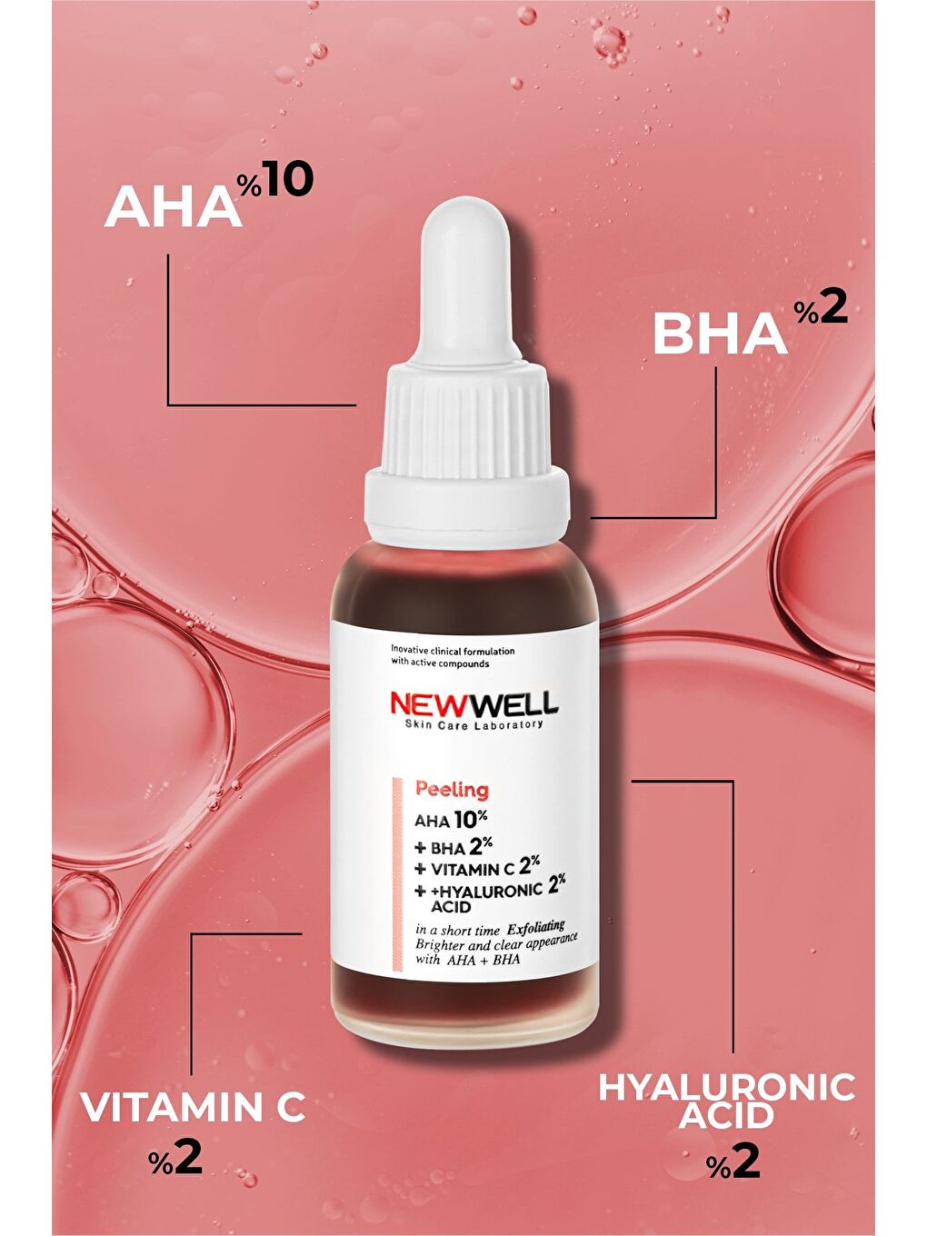 Aha & Bha Canlandırıcı & Cilt Tonu Eşitleyici Kırmızı Peeling Cilt Serumu 30 Ml-1