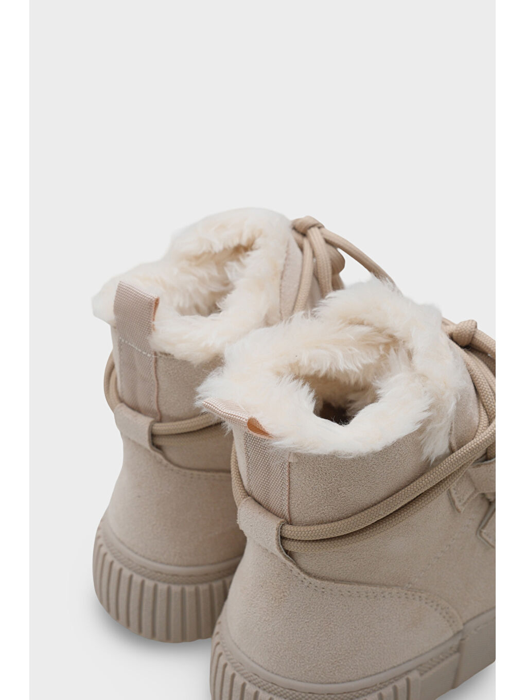 Bej Sharron Kürklü Kadın Spor Bot-4