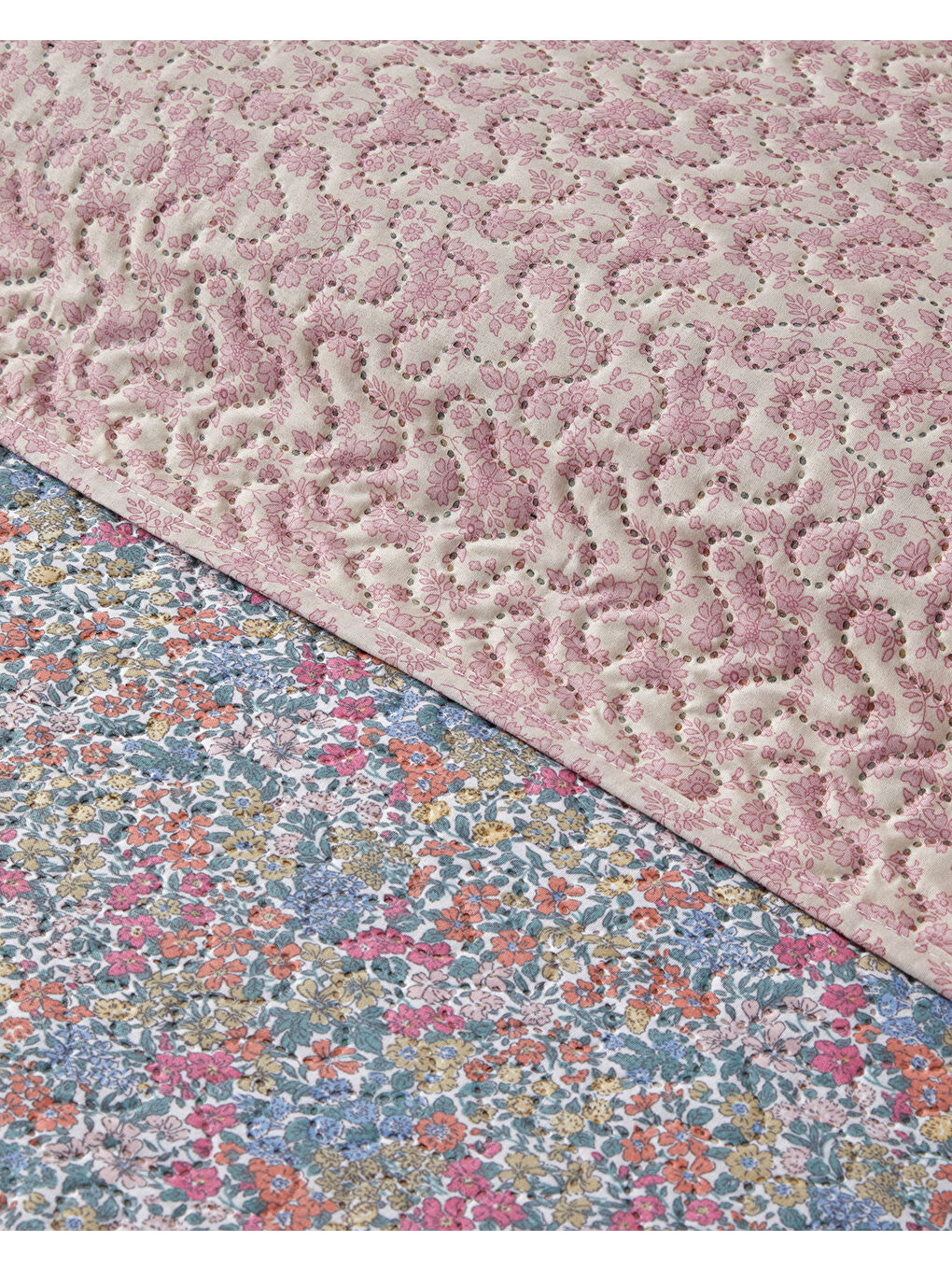 Floral Serenade King Size Çok Amaçlı Örtü 240x220 cm Mavi-3