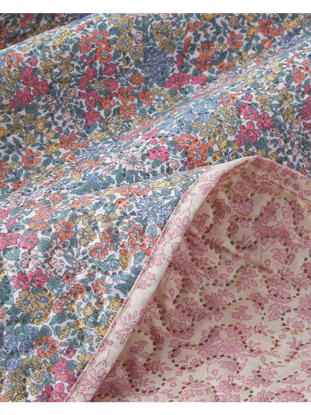 Floral Serenade King Size Çok Amaçlı Örtü 240x220 cm Mavi-4