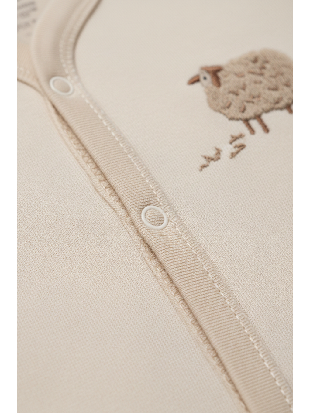 Karışık Unisex Bebek Pamuklu Bej Koyun Desenli 2'Li Tulum Seti - Organik Koleksiyon-1