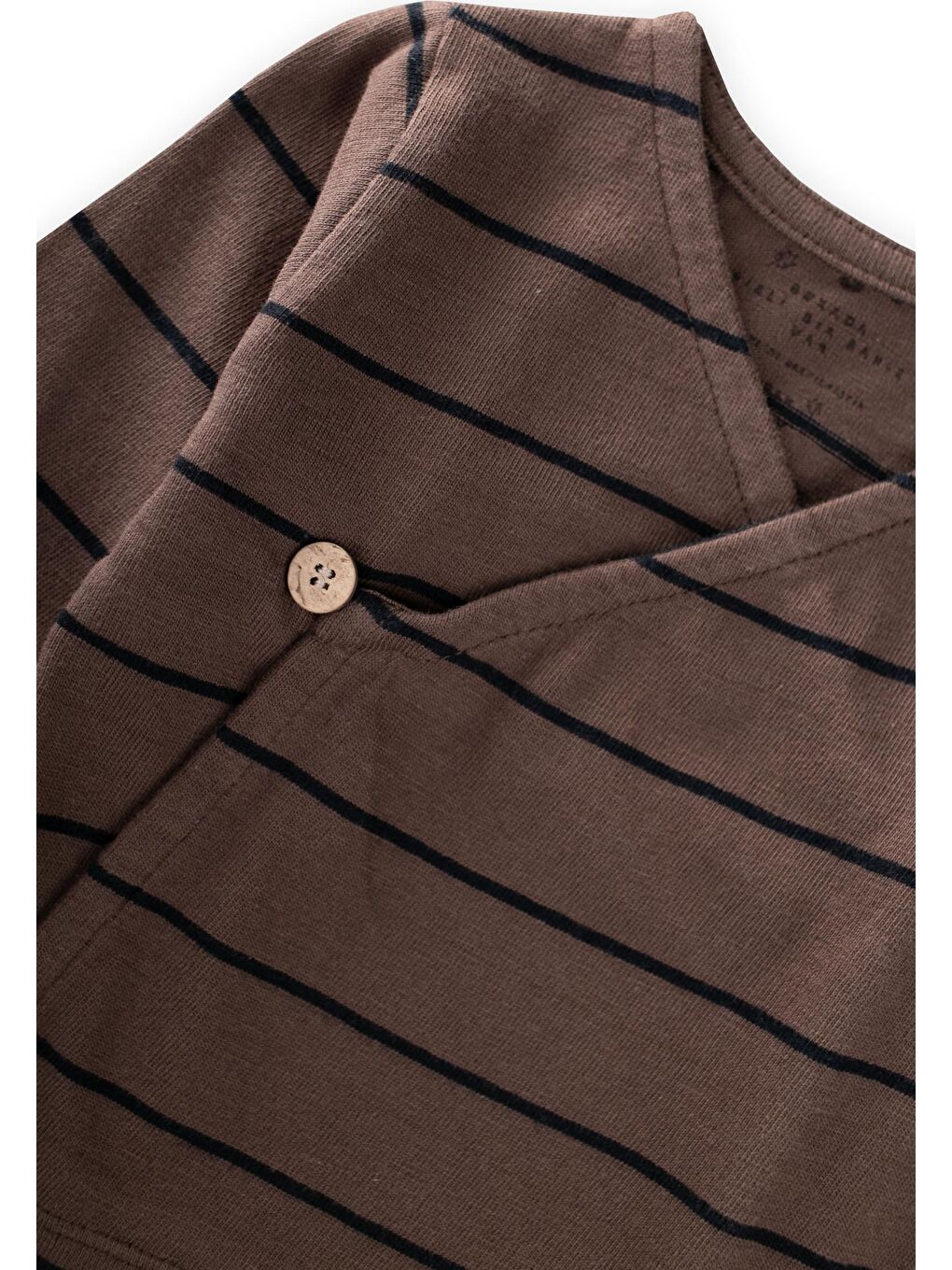 Bej Çizgili Kruvaze Takım 0-6 Ay Vizon Çizgili-2