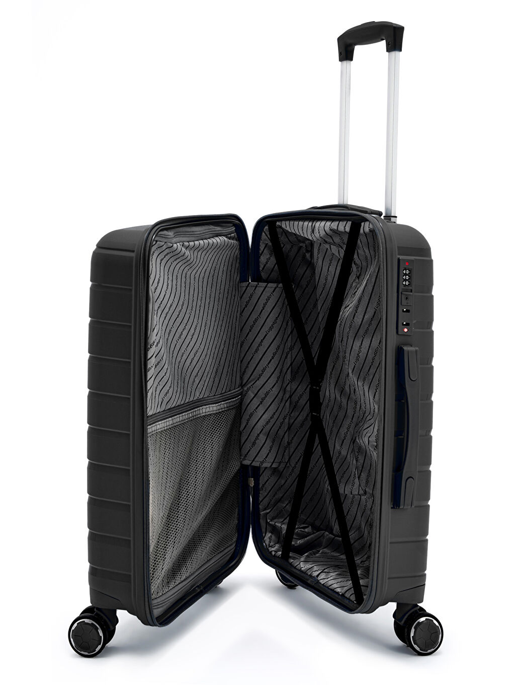 Siyah İthal Pp Titan Kabin Boy Valiz-5