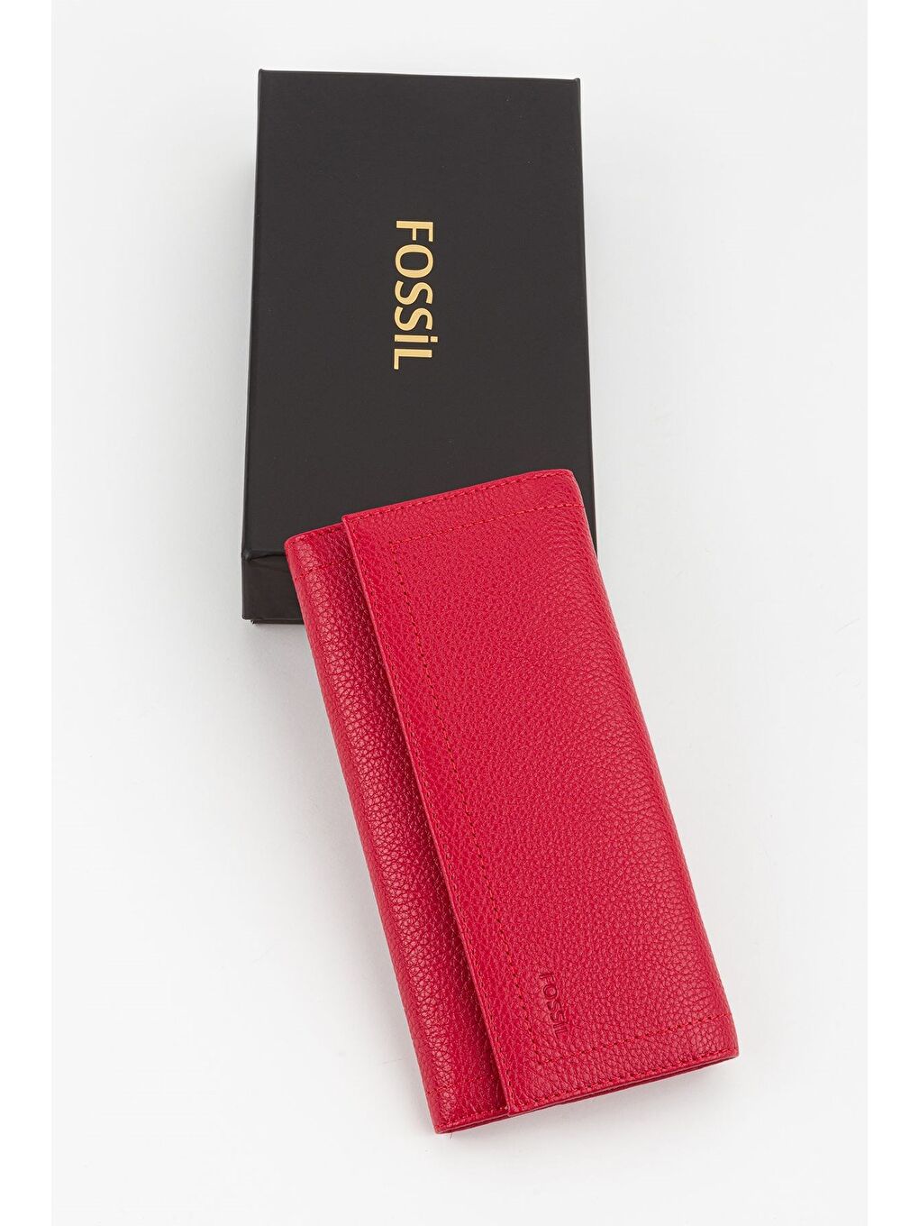 Kırmızı Kutulu Hakiki Deri Kadın El Portföyü Uzun Cüzdan-4