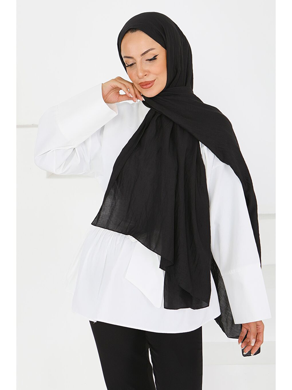 Pamuk Soft Şal Siyah - 27591-2