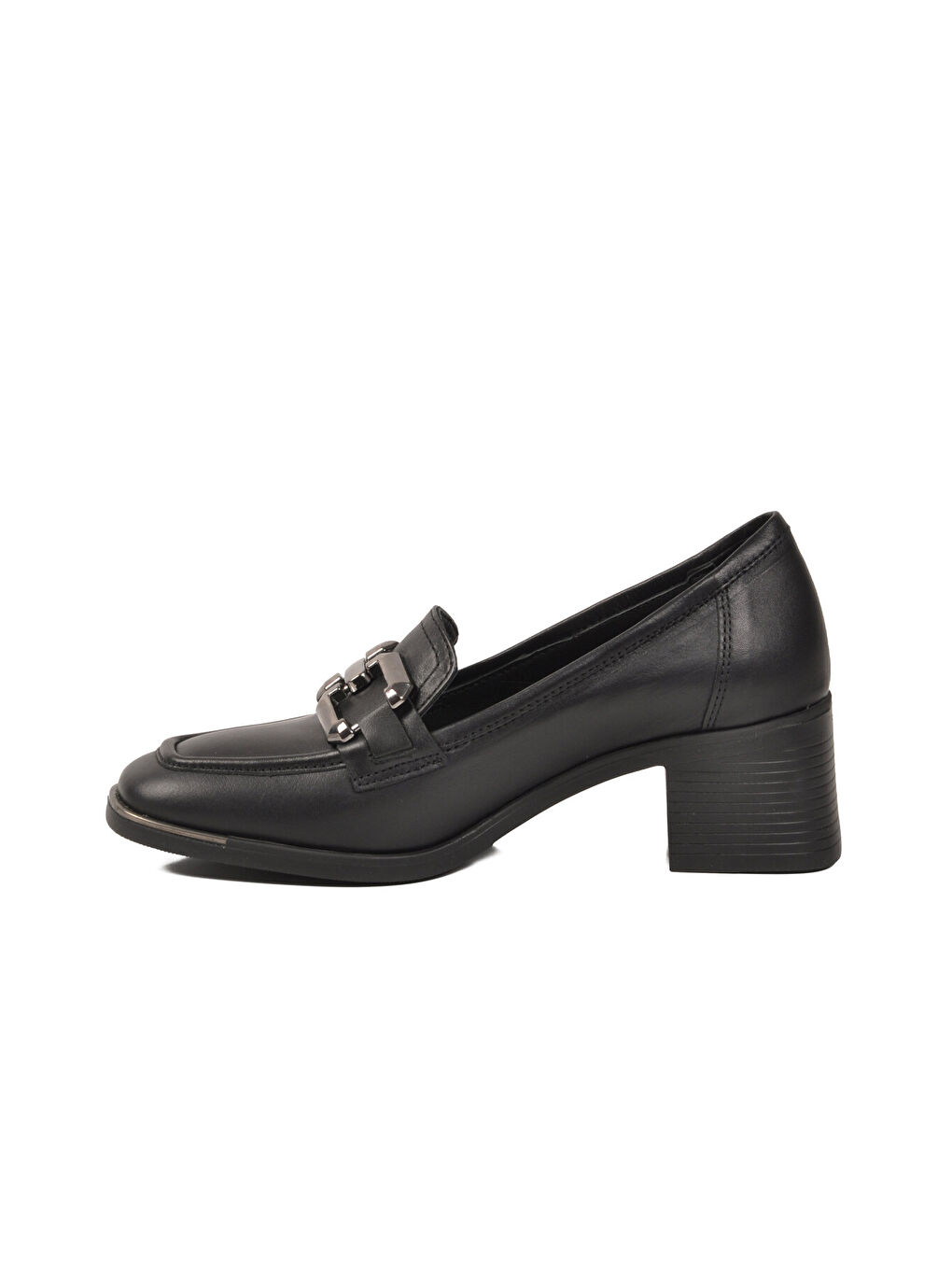 Premium Siyah Hakiki Deri Kadın Topuklu Klasik Ayakkabı 757 Z-3