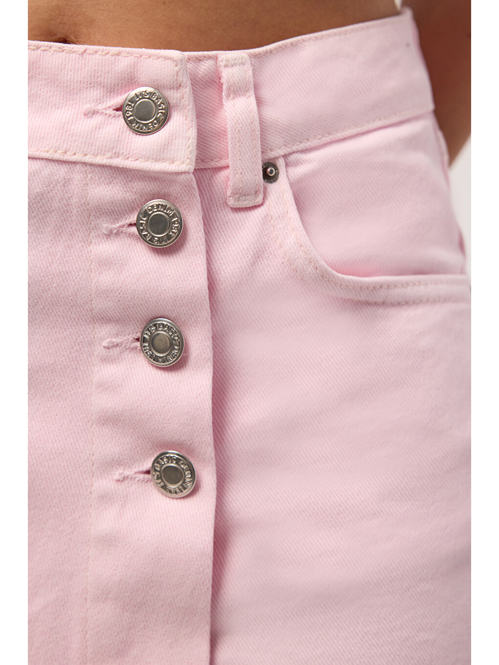 Kadın Pembe 6s6-98 Denim Şort Etek-6