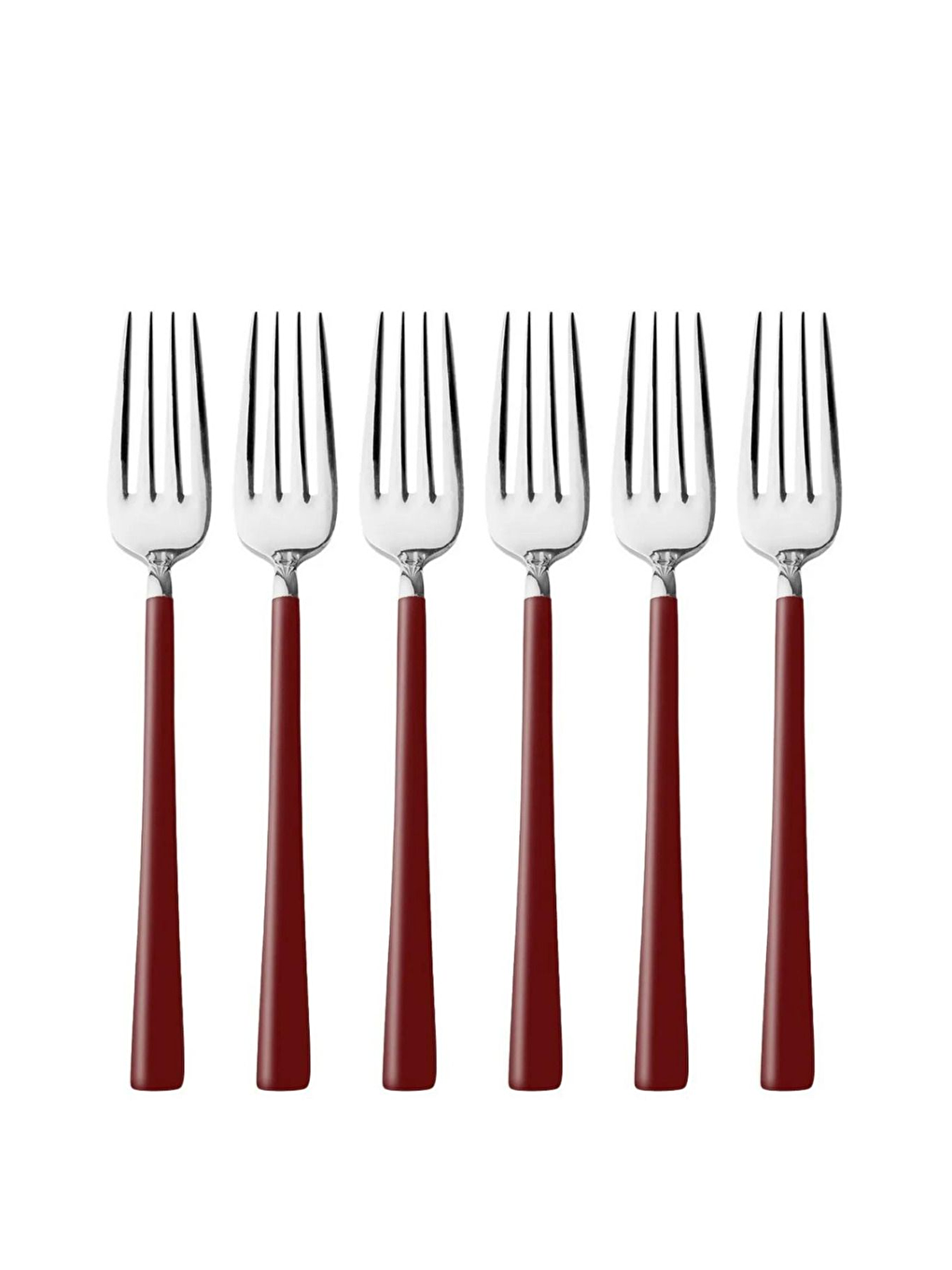 Gri Parlak Gümüş Bordo Tatlı Çatal ve Kaşığı Seti Kahvaltı Seti Kutulu Paslanmaz Çelik 12 Adet Gümüş-5