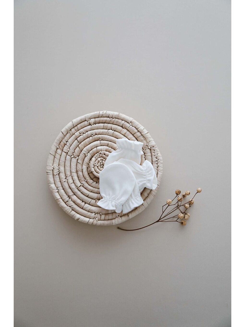 3lü Beyaz Yenidoğan Eldiven Set Model 1-2