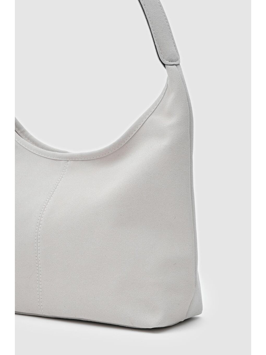 Gina Vintage Süet Omuz Çantası Gri-4