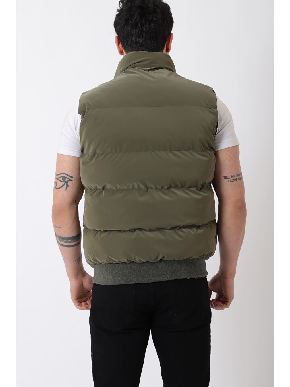 Haki Göğüs Cepli Bel Lastili Nova Yelek BL 1722_60323-4