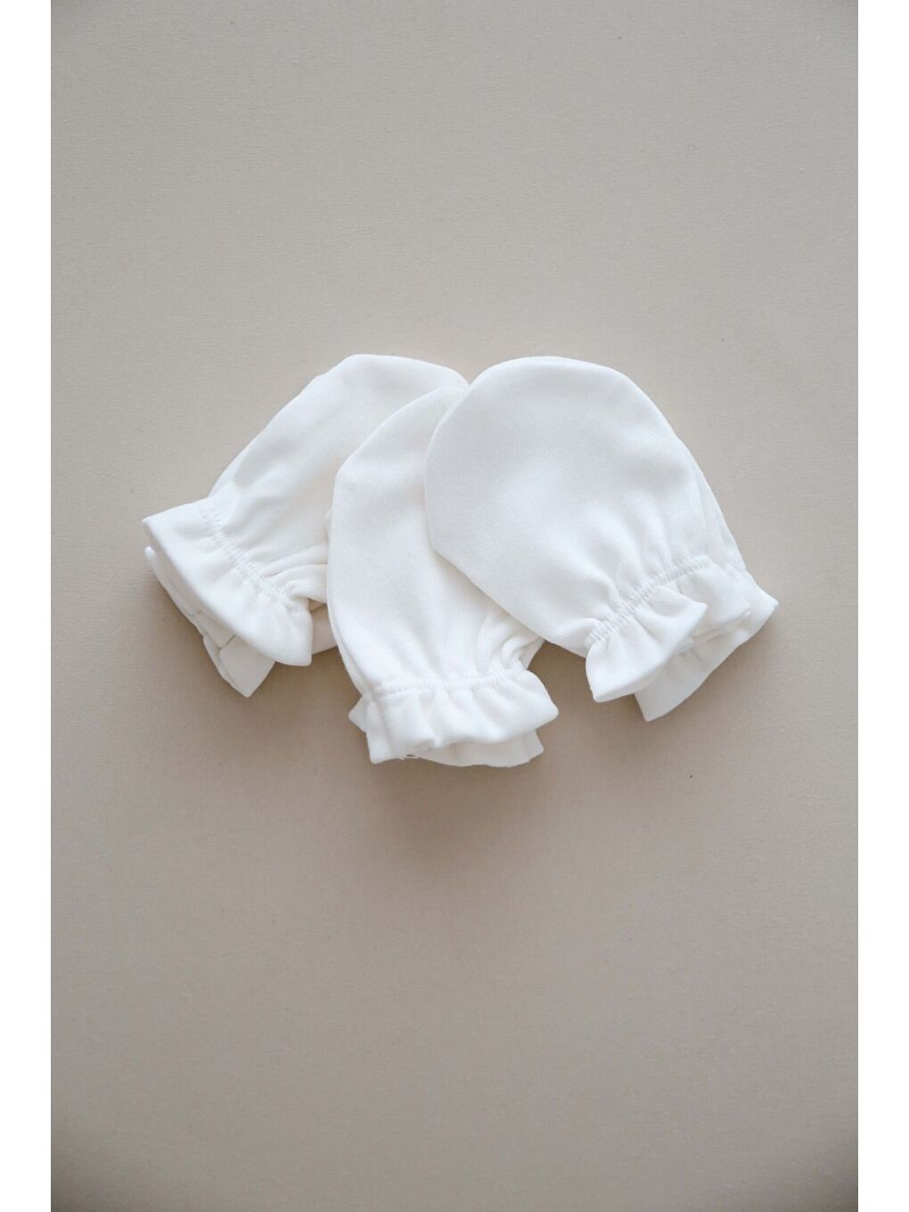 3lü Beyaz Yenidoğan Eldiven Set Model 1-4