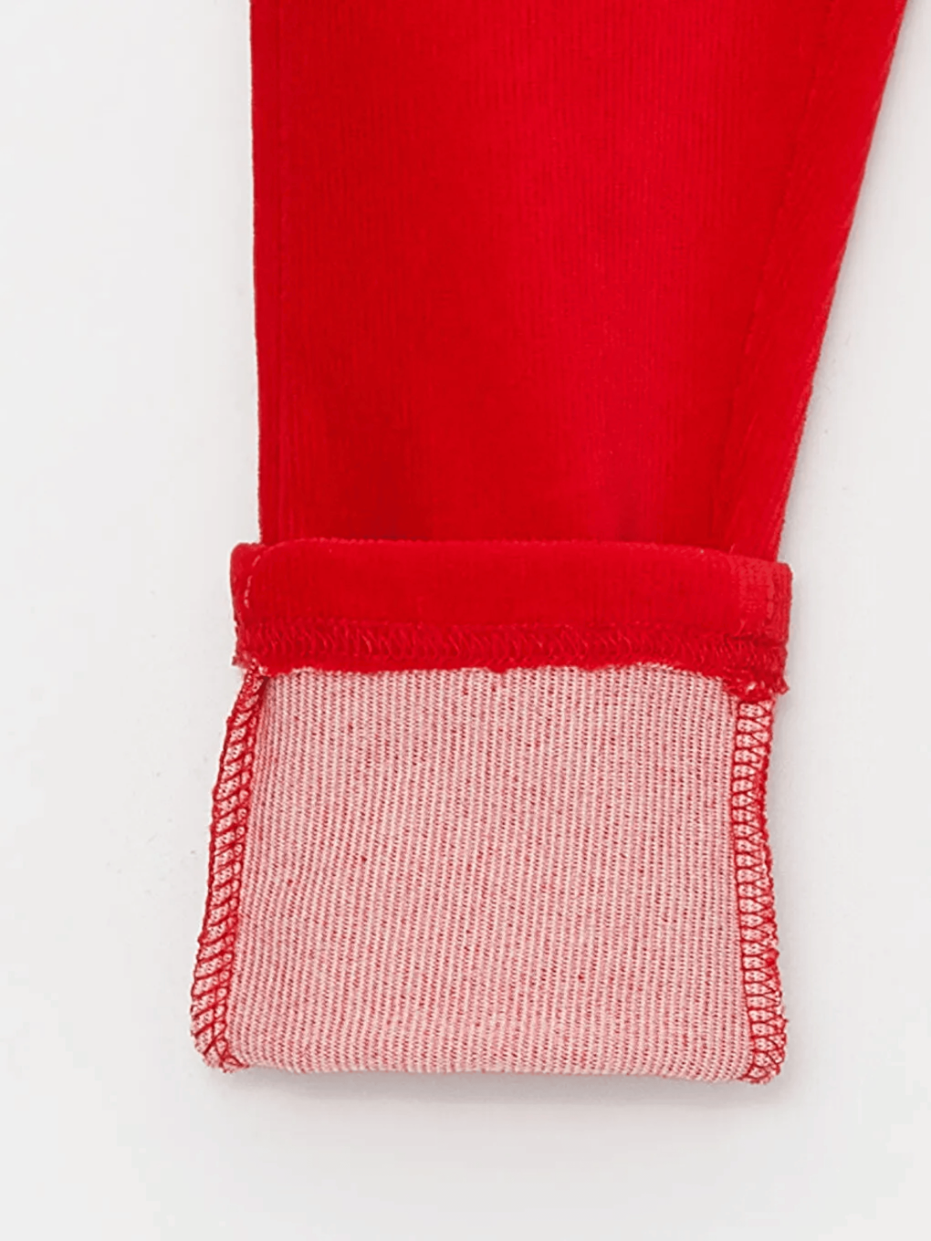 Kırmızı Beli Lastikli Kız Bebek Kadife Pantolon-2