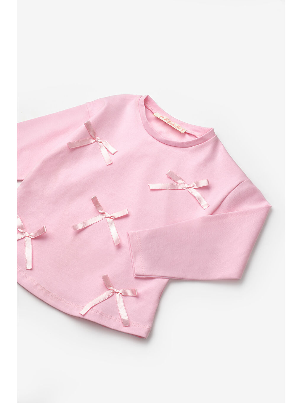 Pembe 5 Fiyonklu Kız Çocuk Tişört-2