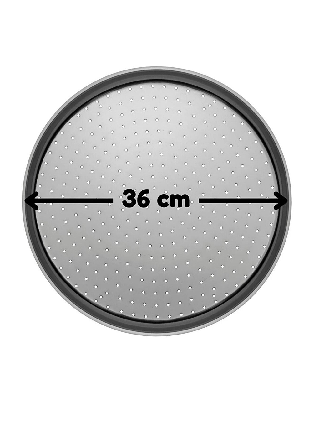 Gri Büyük Boy Delikli Pizza Tepsisi Lahmacun Pide Tepsisi 36 cm - Çift Başlıklı Pizza Ruleti-1