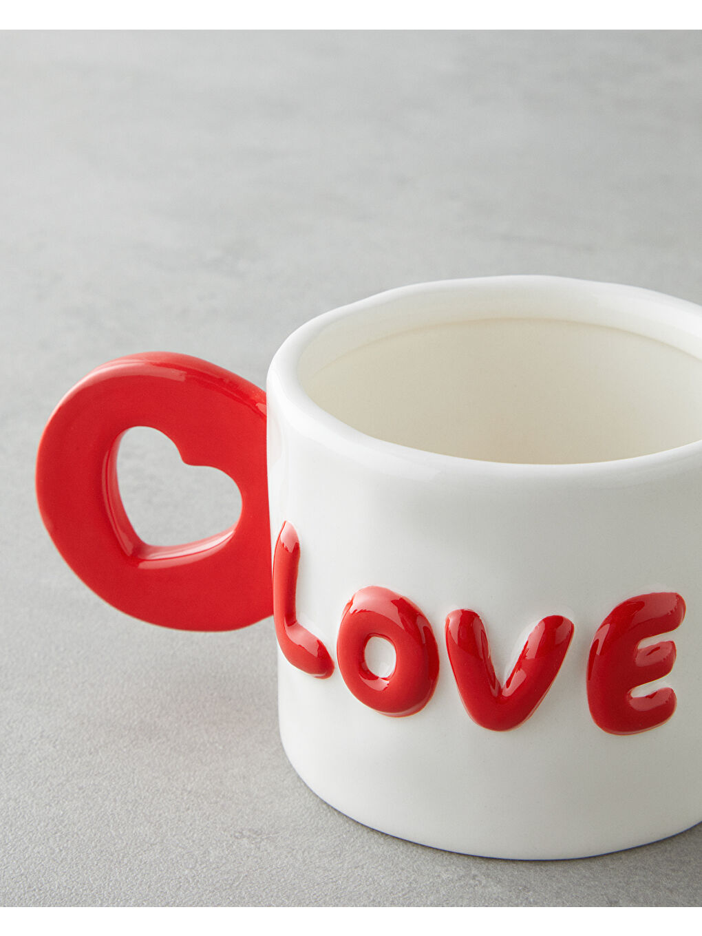 Love More Stoneware Kupa 400 ml Pembe-1