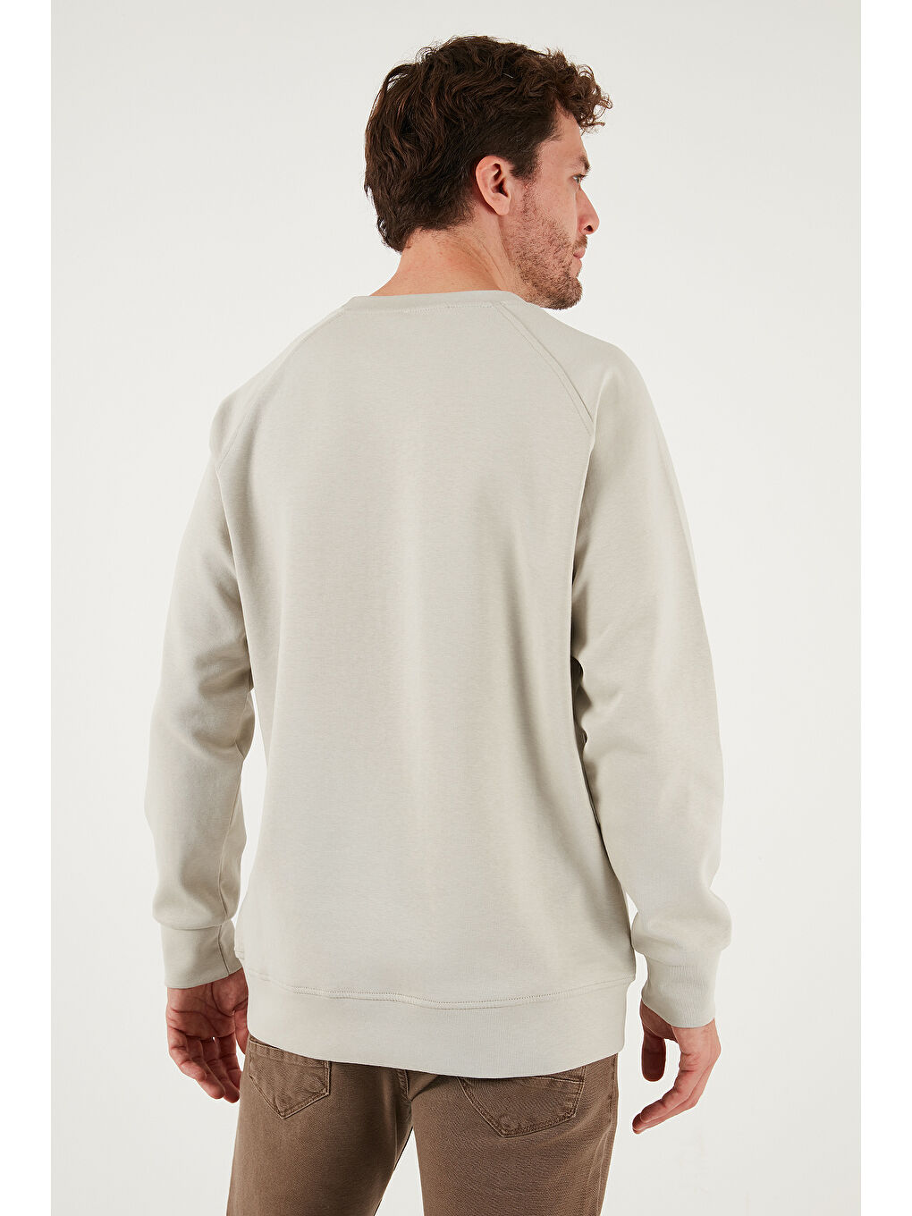 Haki Streç Pamuklu Relaxed Fit Bisiklet Yaka 2'li Paket Sweat 5901210S2-3