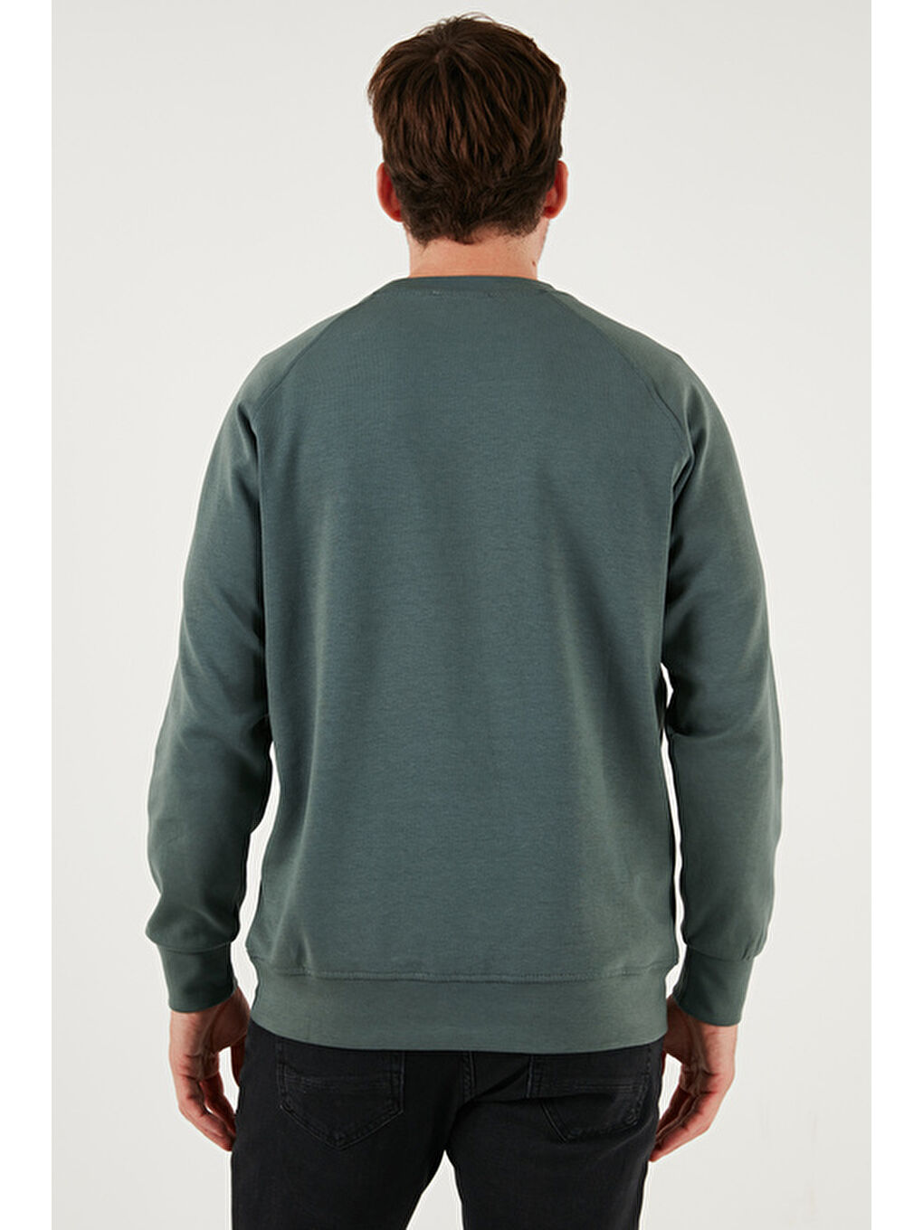 Haki Streç Pamuklu Relaxed Fit Bisiklet Yaka 2'li Paket Sweat 5901210S2-4