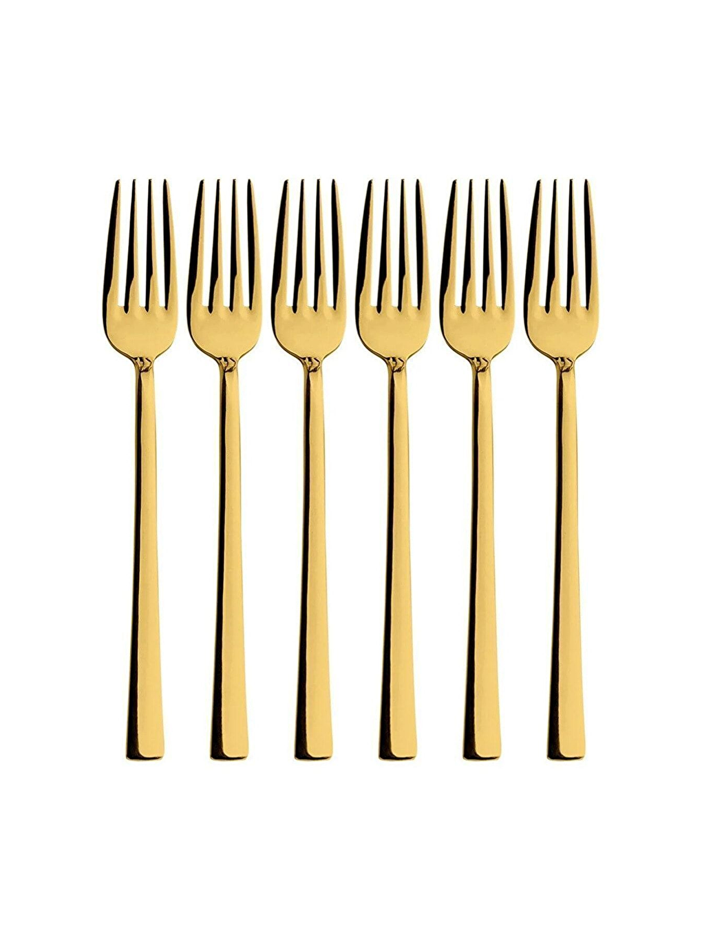 Sarı Parlak Gold Tatlı Çatal ve Kaşık Seti - 12 Adet Kahvaltı Pasta Tatlı Çatal Kaşık Seti Kutulu Set-3