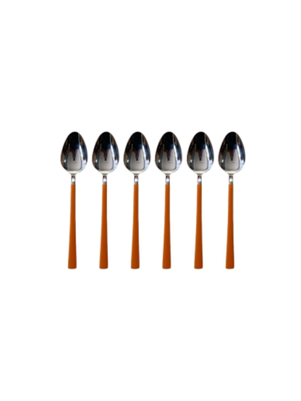 Gri Parlak Gümüş Turuncu Pasta Tatlı Kaşık-Çatal-Çay Kaşığı Seti 18 Adet Gümüş-3