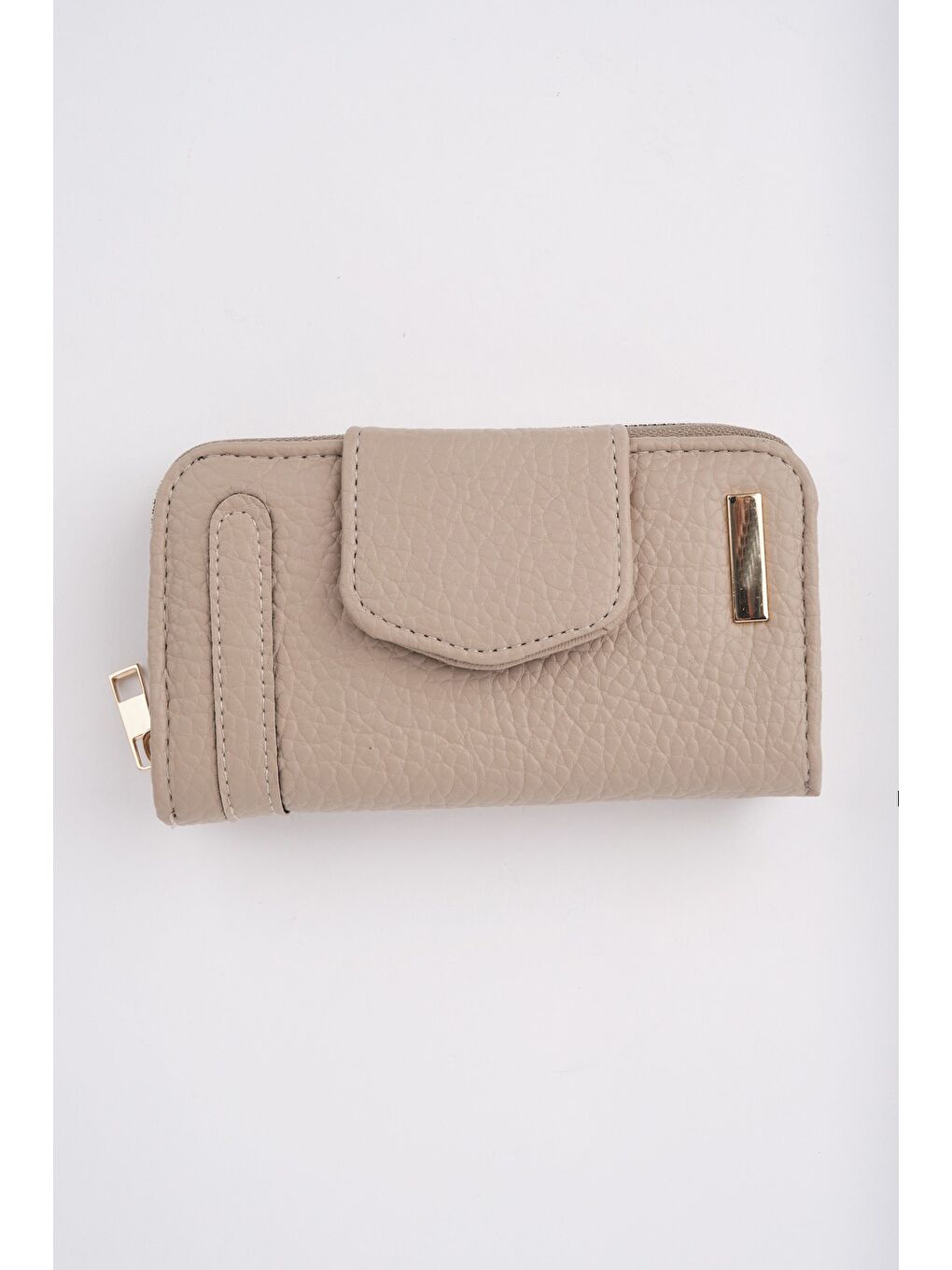Bej CHEKO Bozuk & Kağıt Para Bölmeli Fermuarlı Kartlık Kadın Cüzdan