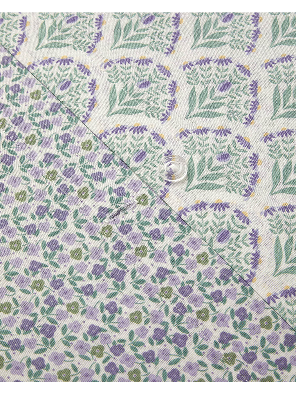 Ornament Petal Kolay Ütülenir Tek Kişilik Nevresim Seti 160x220 Cm Lila-yeşil-5