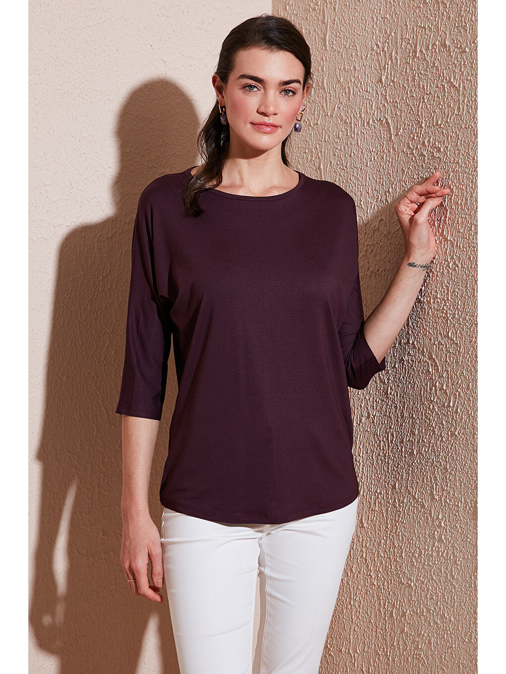 Kırmızı Bisiklet Yaka Truvakar Kol Kadın Bluz 5861416Y-1