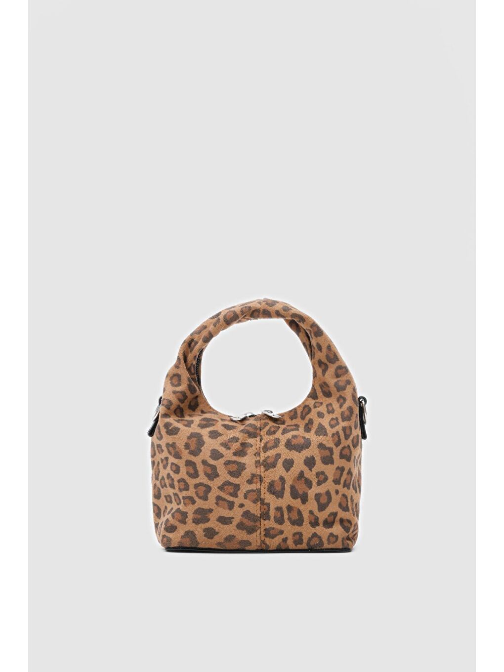 Karışık Axy Süet Çapraz Çanta Leopar Desen
