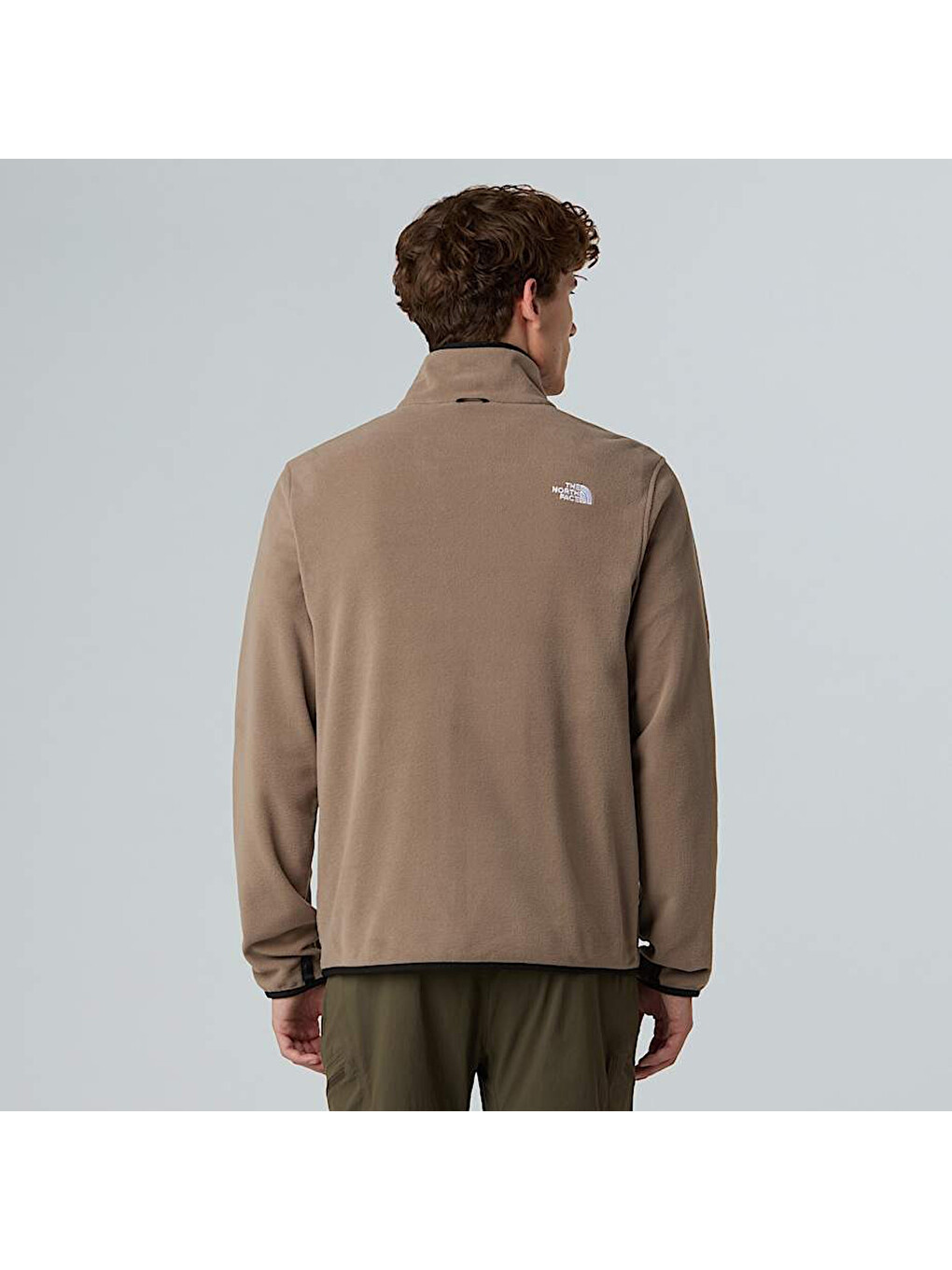 Glacier Fleece Erkek Bej Dik Yaka Fermuarlı Sweatshirt-2