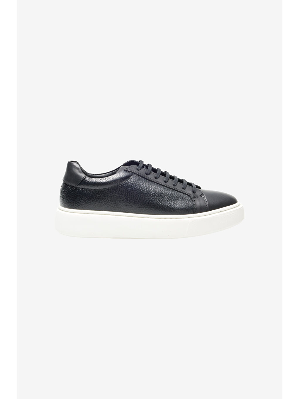 Erkek Siyah %100 Deri Sneaker Ayakkabı