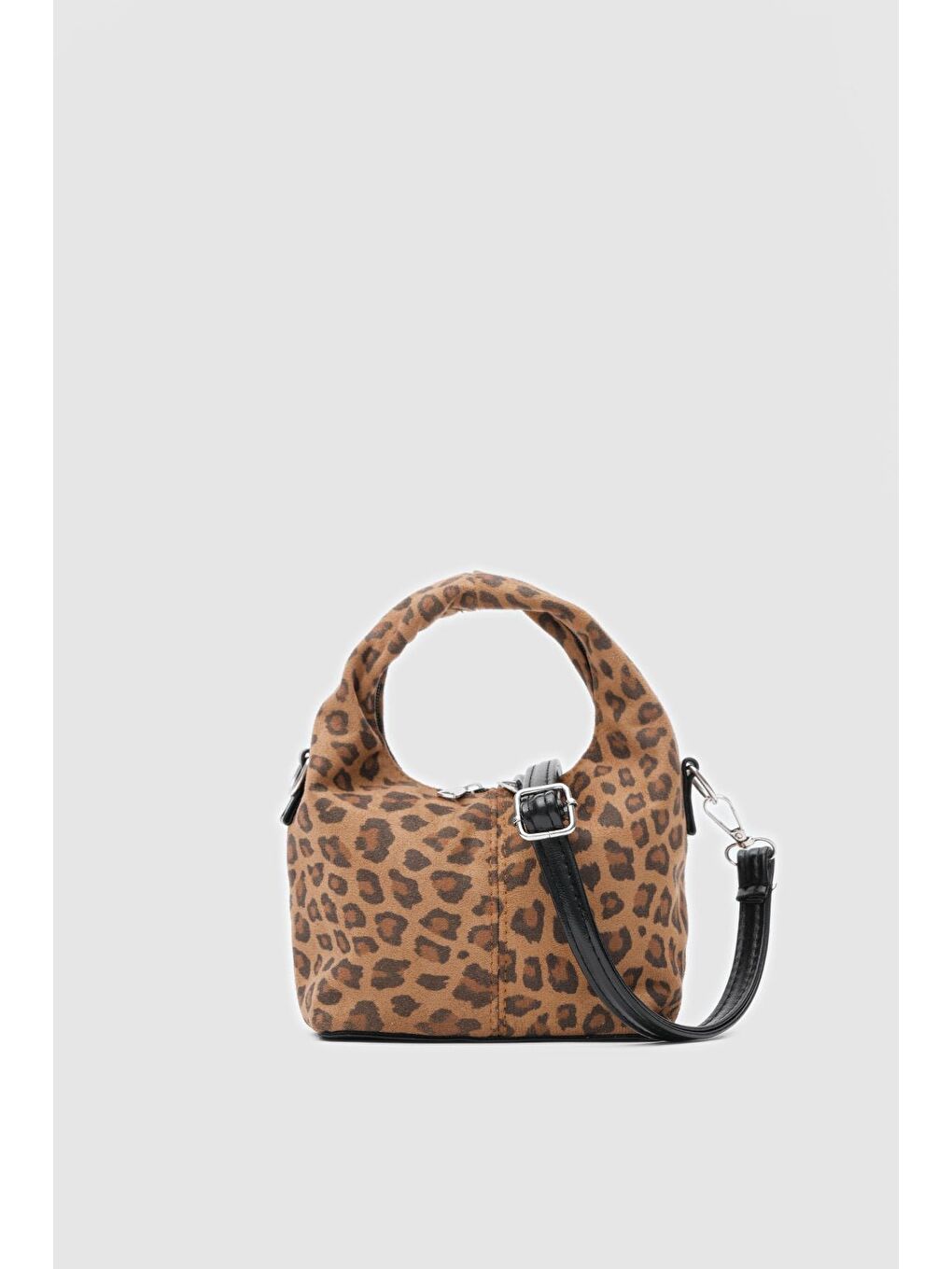 Karışık Axy Süet Çapraz Çanta Leopar Desen-1