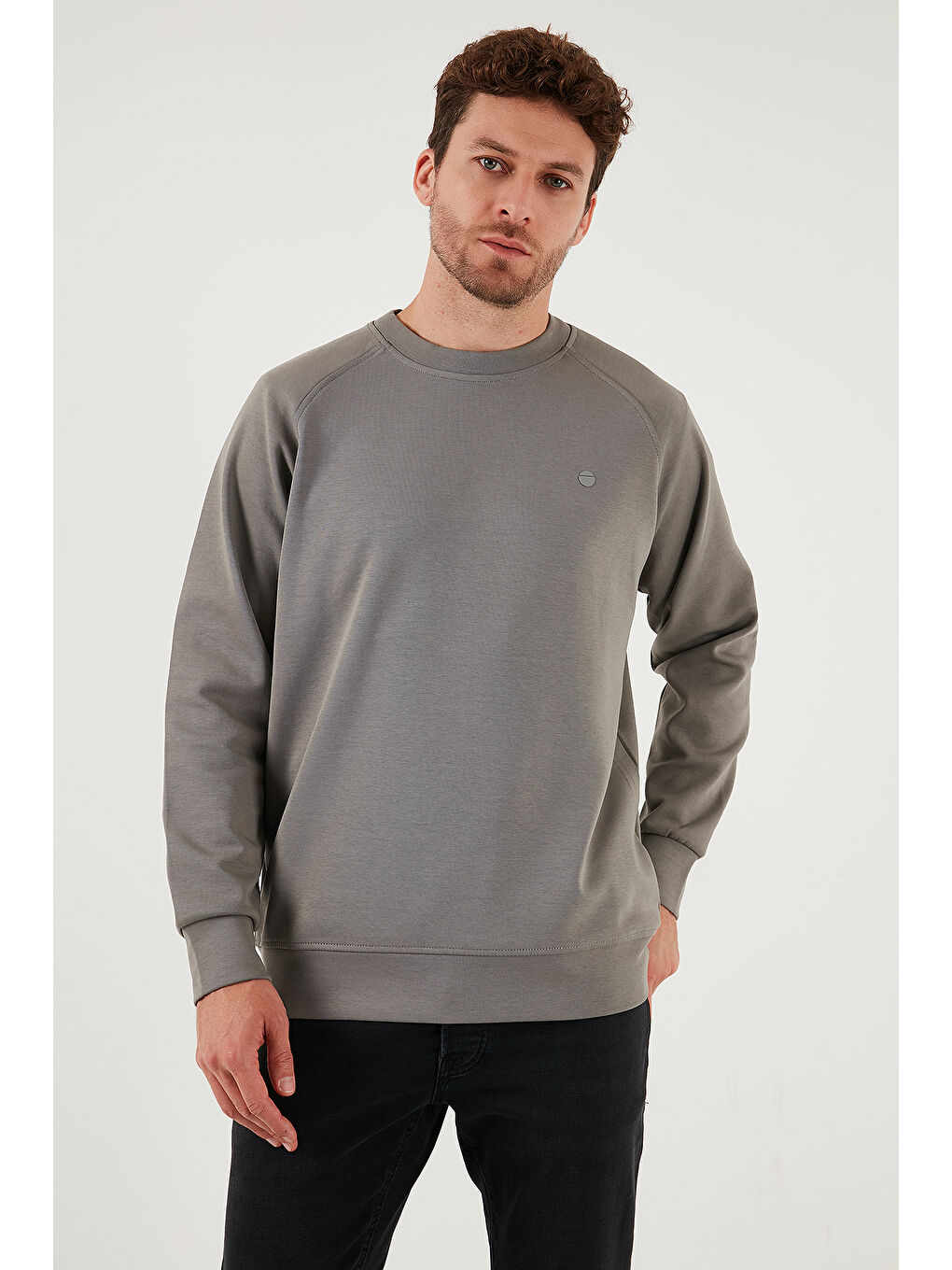 Haki Streç Pamuklu Relaxed Fit Bisiklet Yaka 2'li Paket Sweat 5901210S2-1